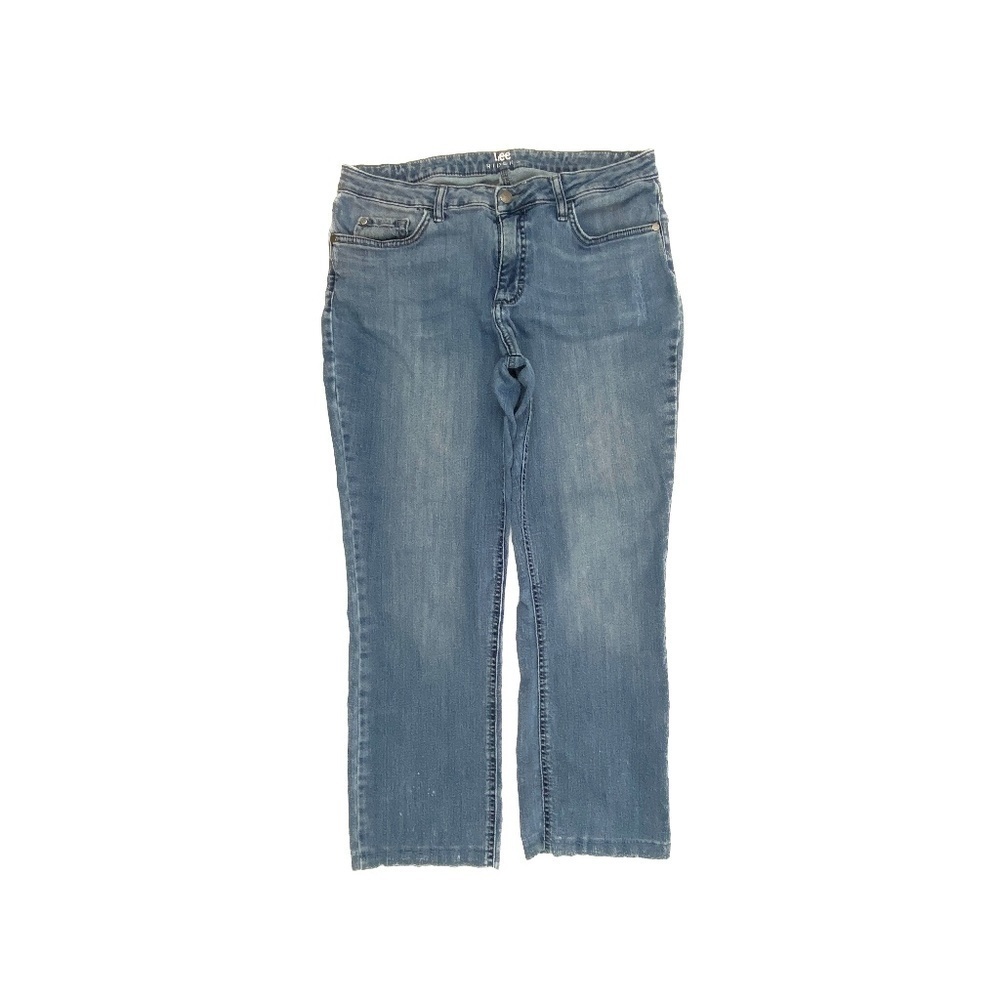 Lee Straight Leg Women's size 14P Medium Wash Blue Denim‎ jeans